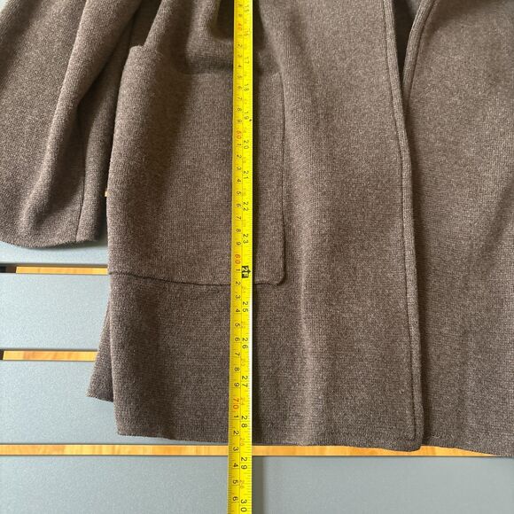 Quince Cardigan Womens Large Brown Organic Cotton Open Front Formal Notch Blazer - Picture 7 of 8